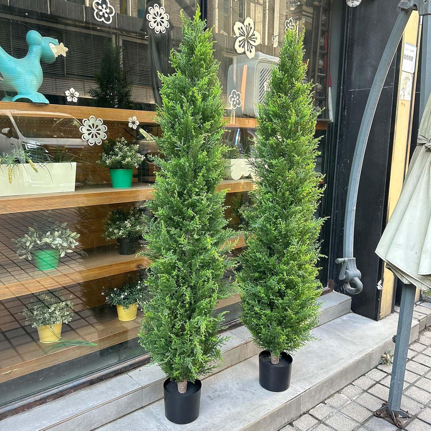 DR.Plazen 2 Pack 33 Leaves  Lifelike Artificial Boston Fern Plants, Premium Faux Greenery for Home Office Porch Decor, Hanging or Pot Display, Indoor/Outdoor Use (Pot Not Included)​