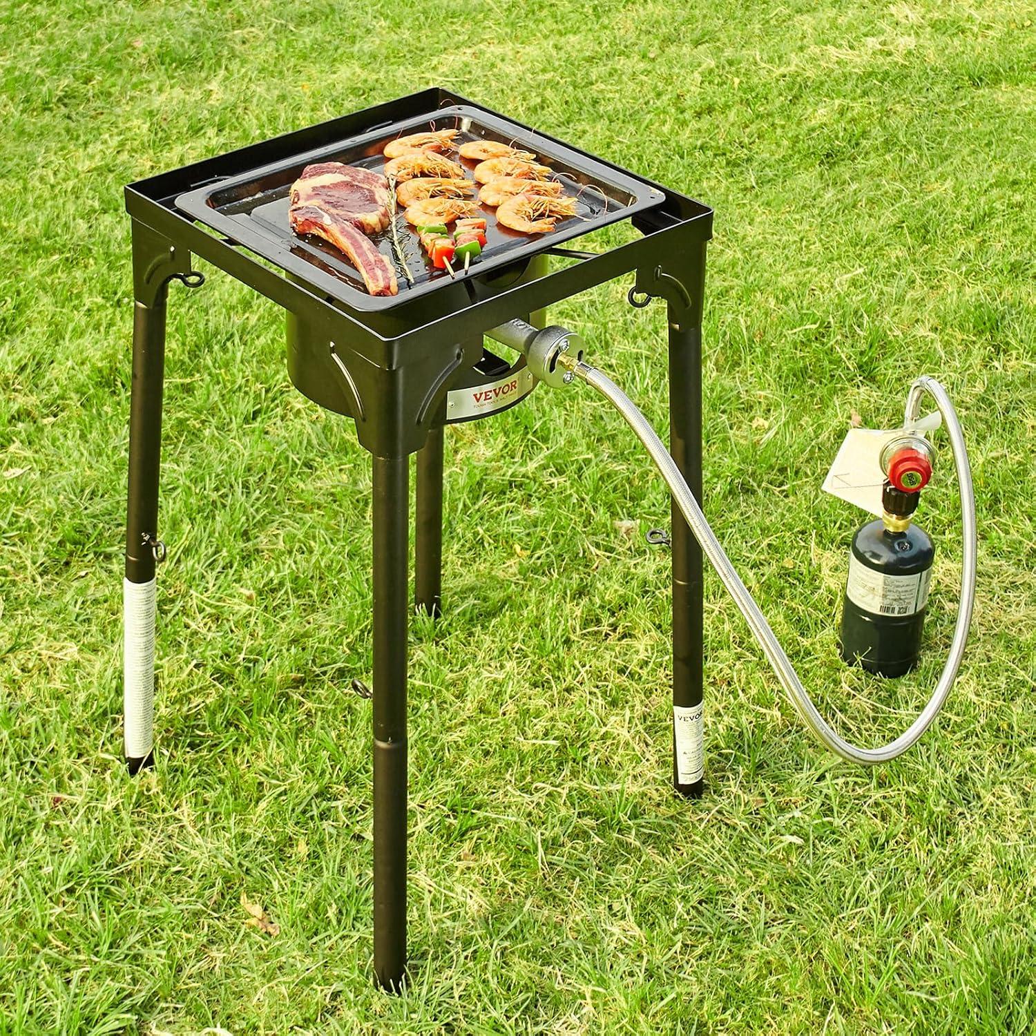 Heavy Duty Black Steel Single Burner Outdoor Gas Stove