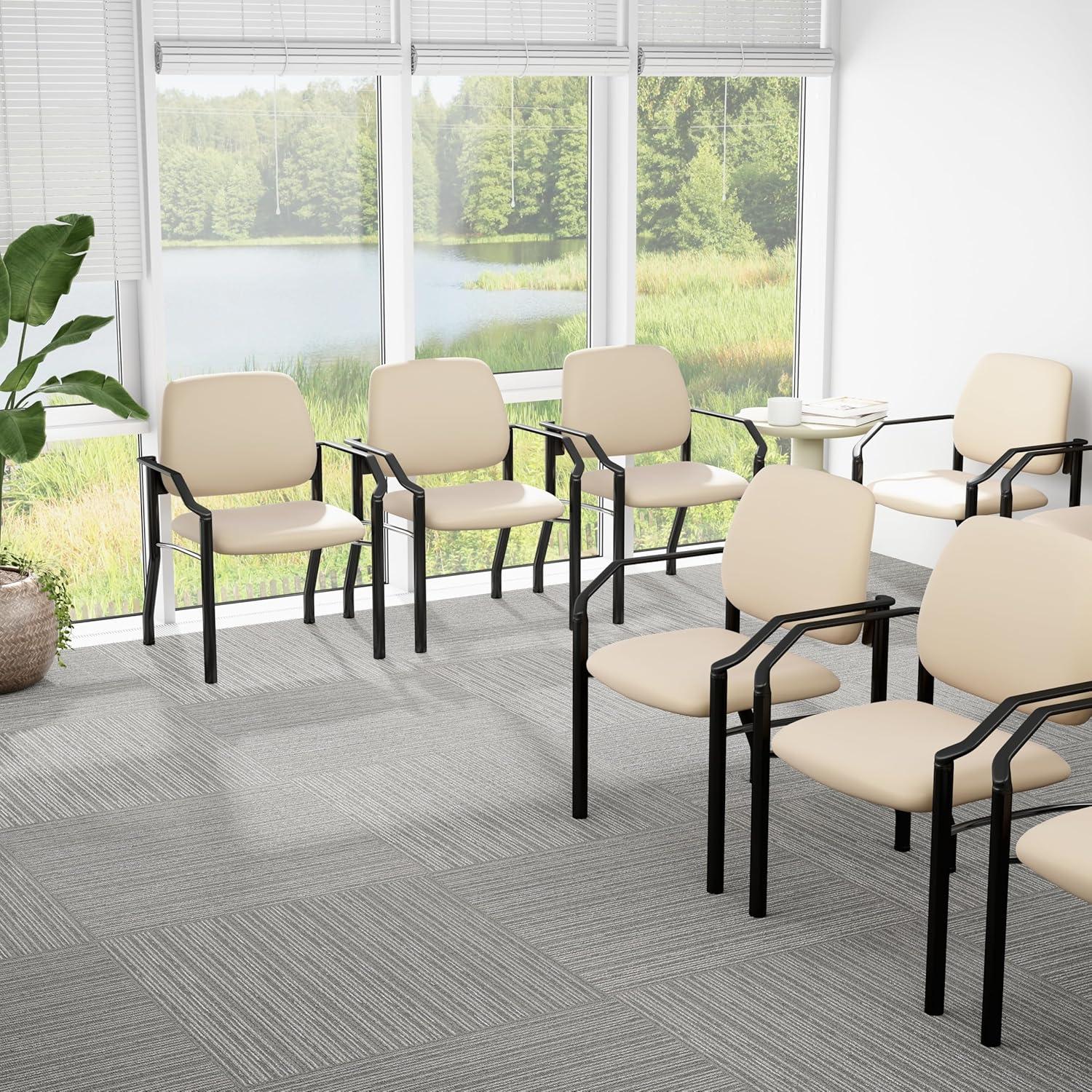 Boss Office Products Big and Tall Antimicrobial Guest Armchair, 300 lb. weight capacity, Beige