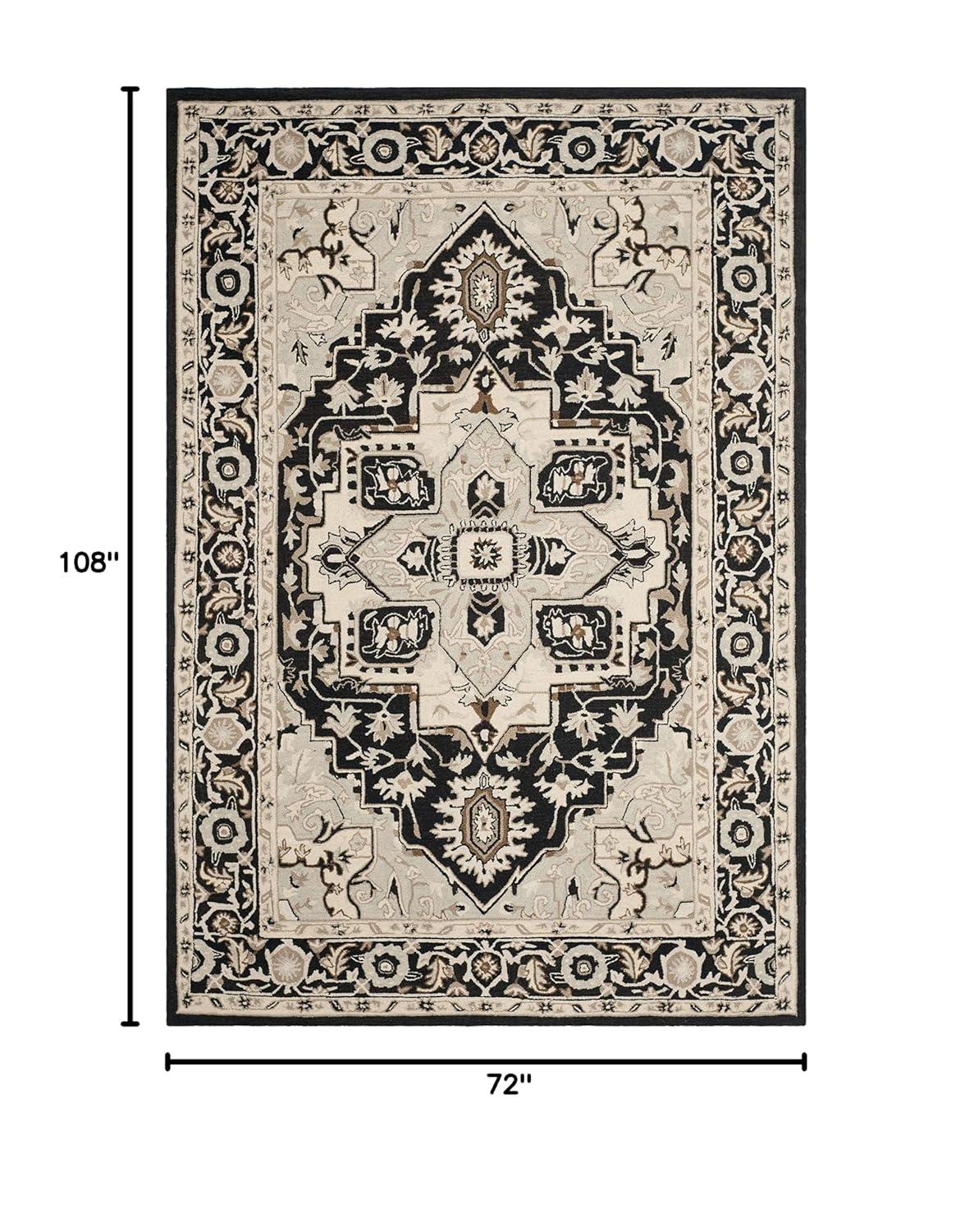 Chelsea HK709 Hand Hooked Area Rug - Black/Natural - 6'x9' - Safavieh.