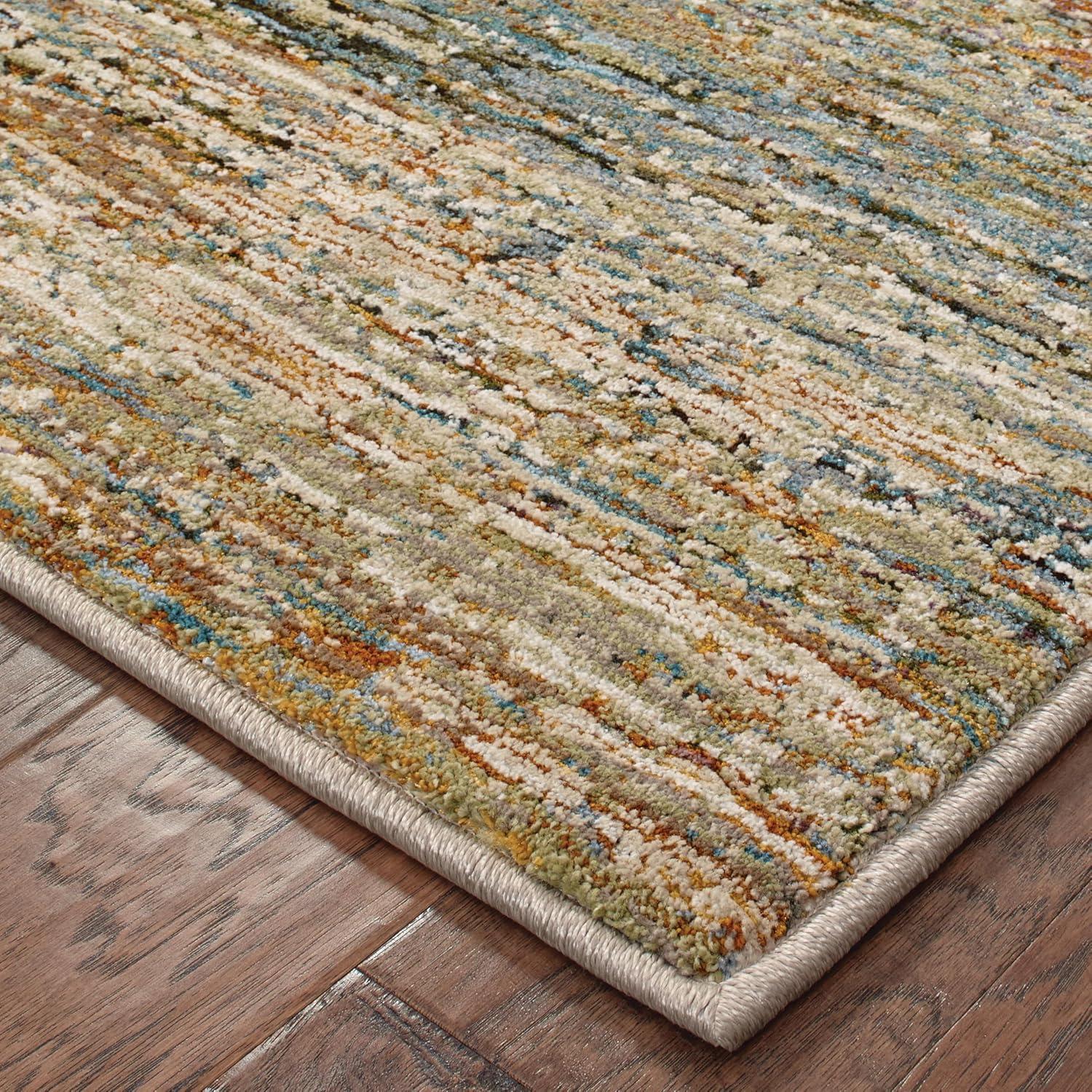 Oriental Weavers Atlas 8037J Gold/ Green Indoor Area Rug - 3'3" x 5'2"