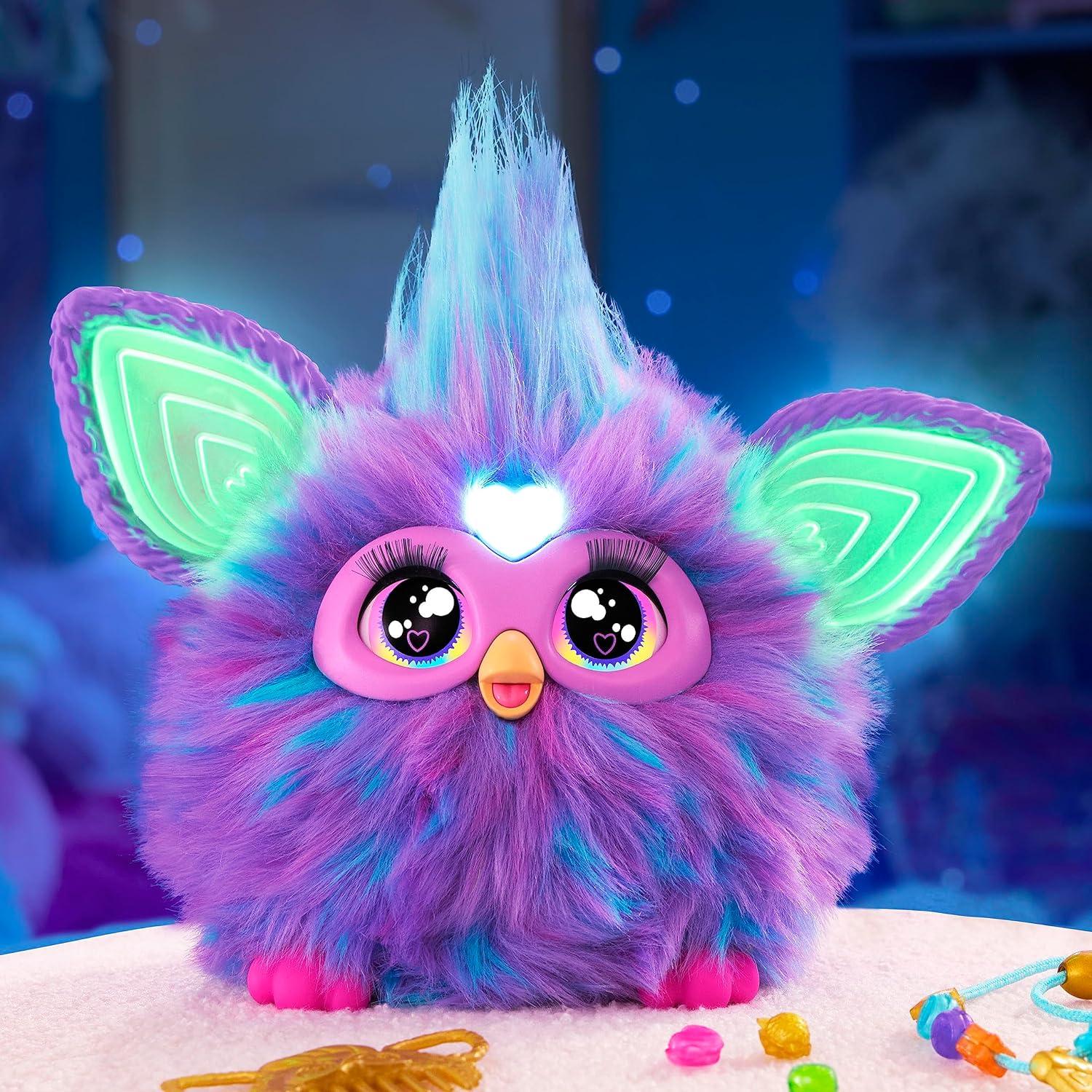 Furby Purple Plush Toy, Voice Activated, 15 Fashion Accessories, Interactive Toys, Ages 6+