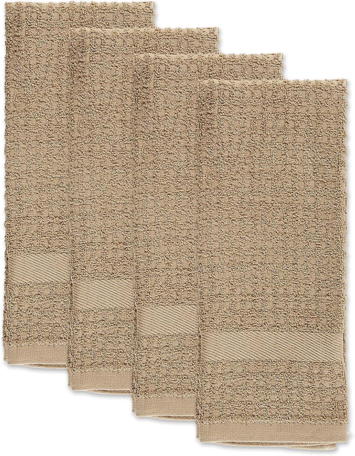 Solid Stone Waffle Terry Dishtowel (Set of 4)