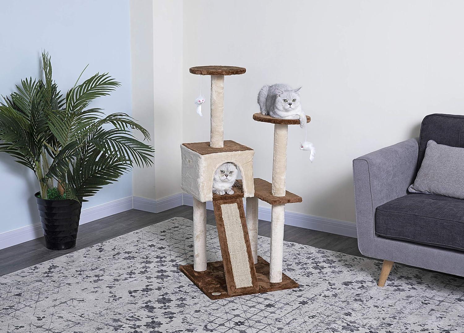 Go Pet Club 44" Kitten Cat Tree with Scratching Board F709