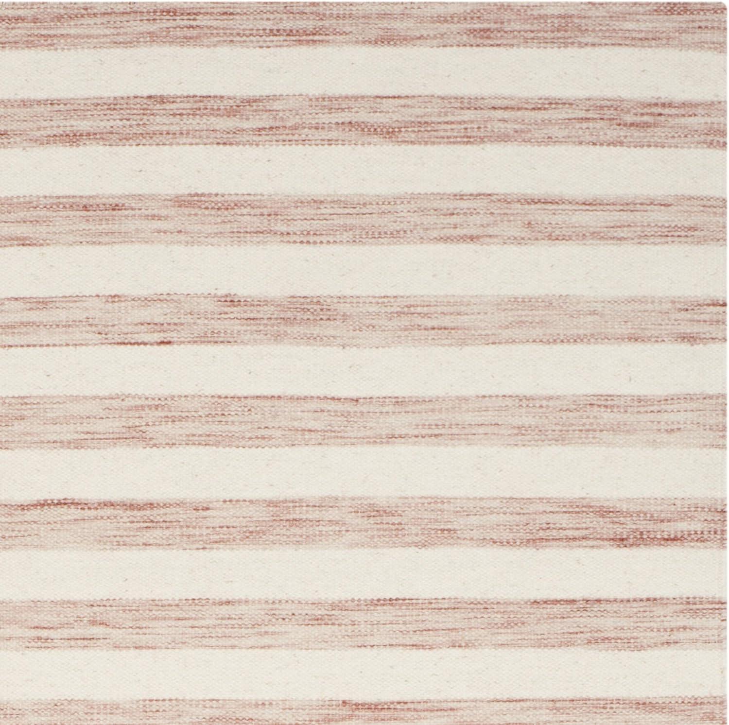 Dhurries DHU575 Hand Woven Area Rug - Rust/Ivory - 4'x6' - Safavieh.
