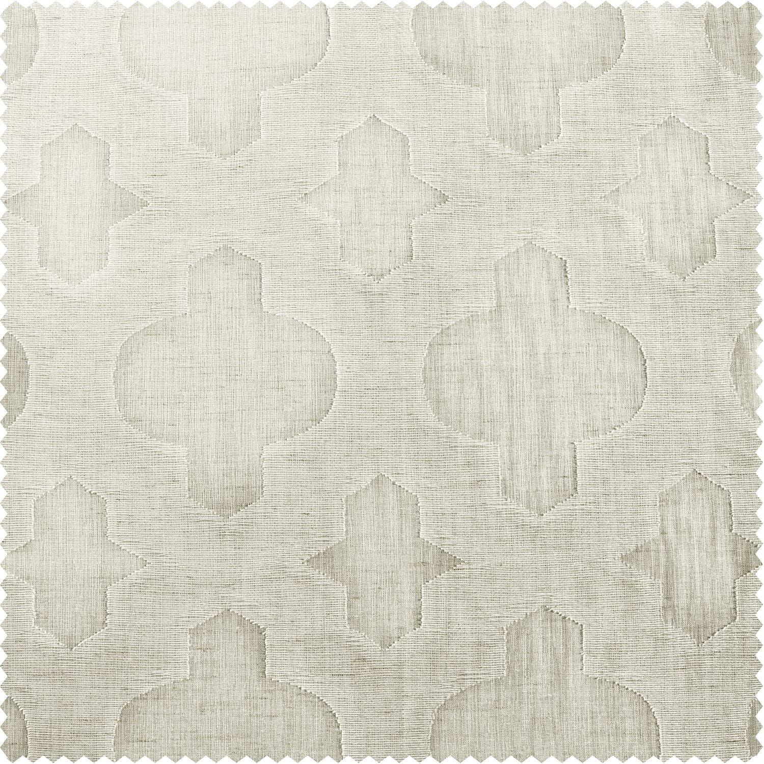 Calais Tile Patterned Sheer Linen 96" Window Panel