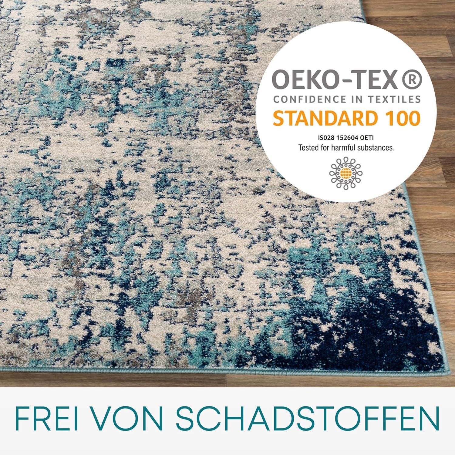 Livabliss Sunderland 5 x 7 (ft) Polypropylene Yellow/Pink Rectangular Indoor Abstract Mid-Century Modern Area rug