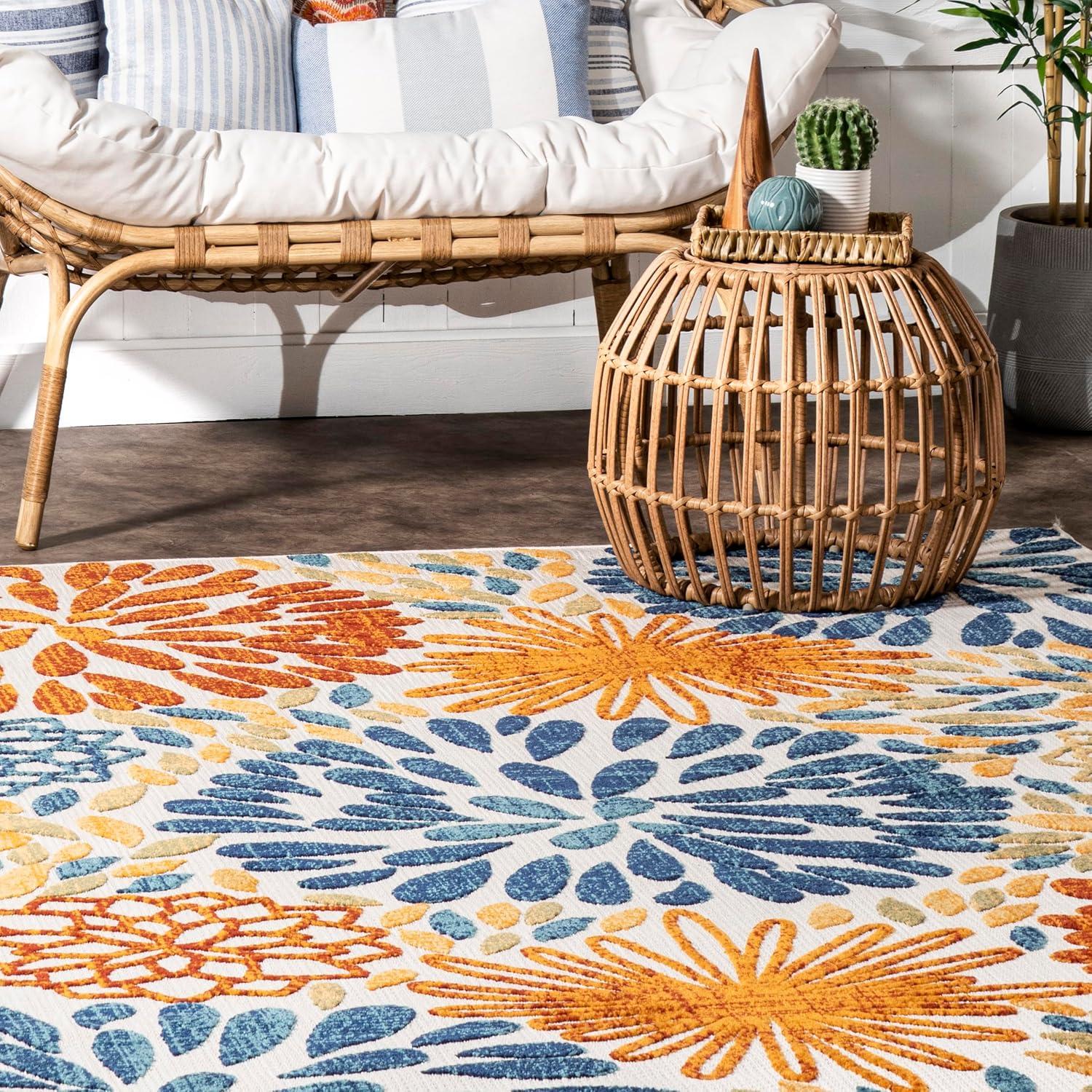 nuLOOM Monique Floral Indoor/Outdoor Area Rug, 12' x 15', Blue