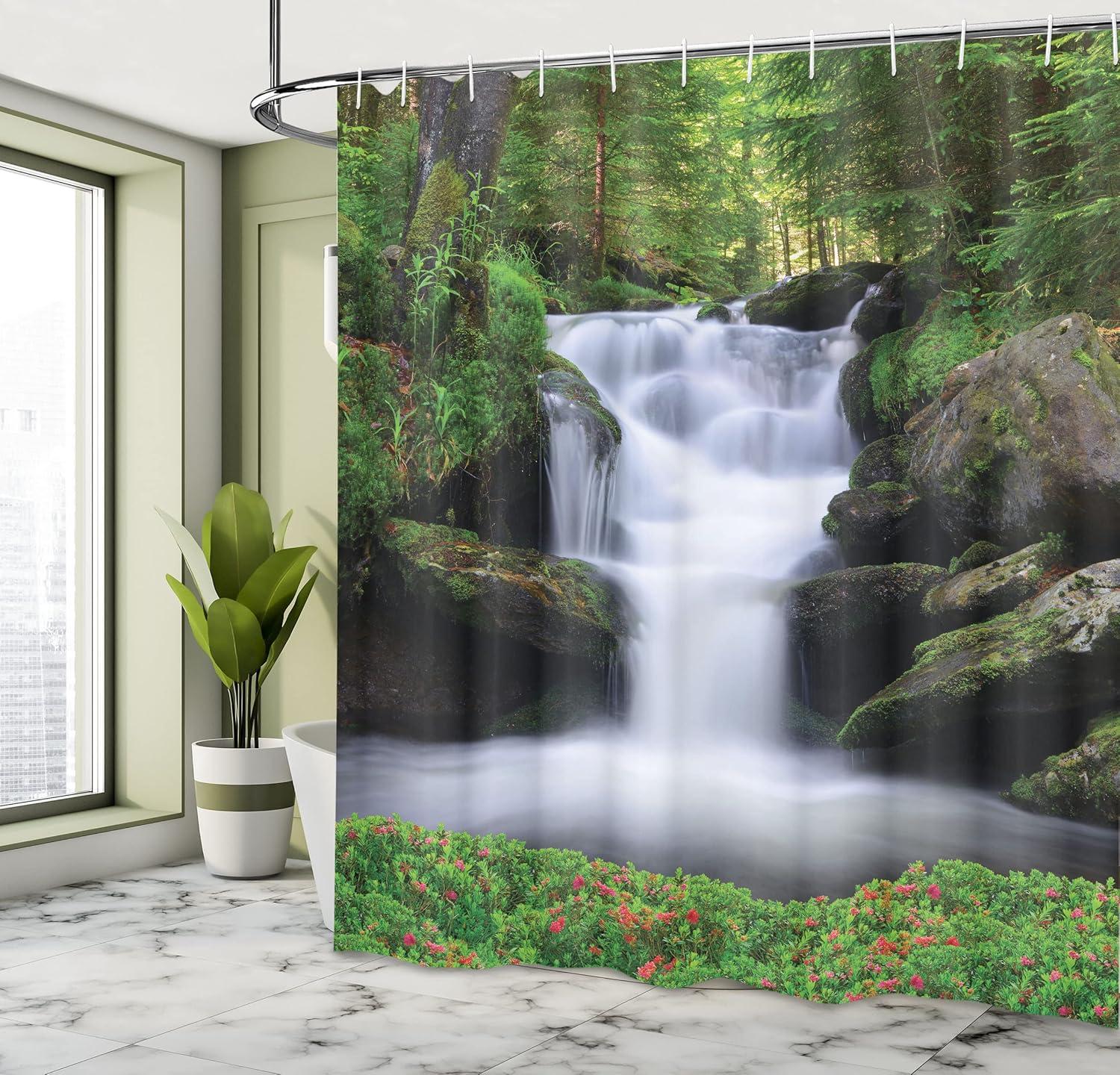 Shower Curtain with Hooks Included