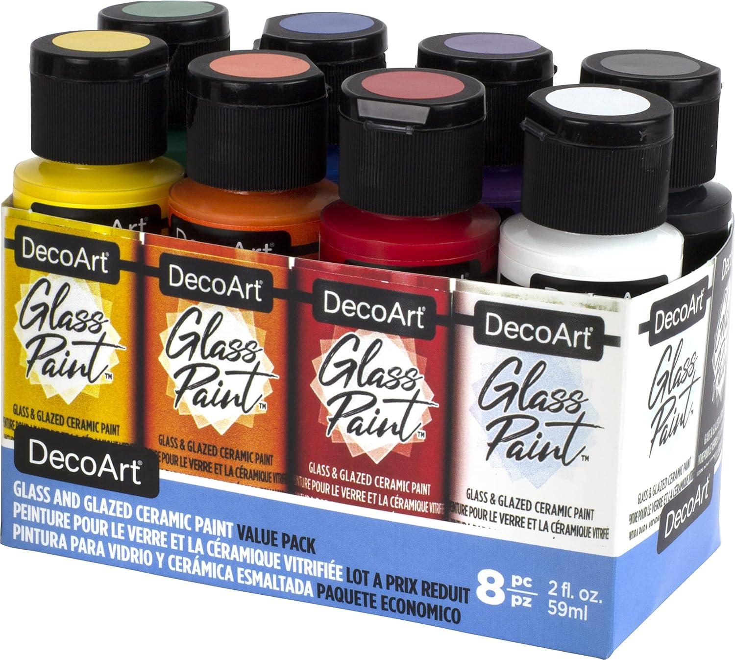 DecoArt Multicolor Acrylic Glass and Ceramic Paint Set