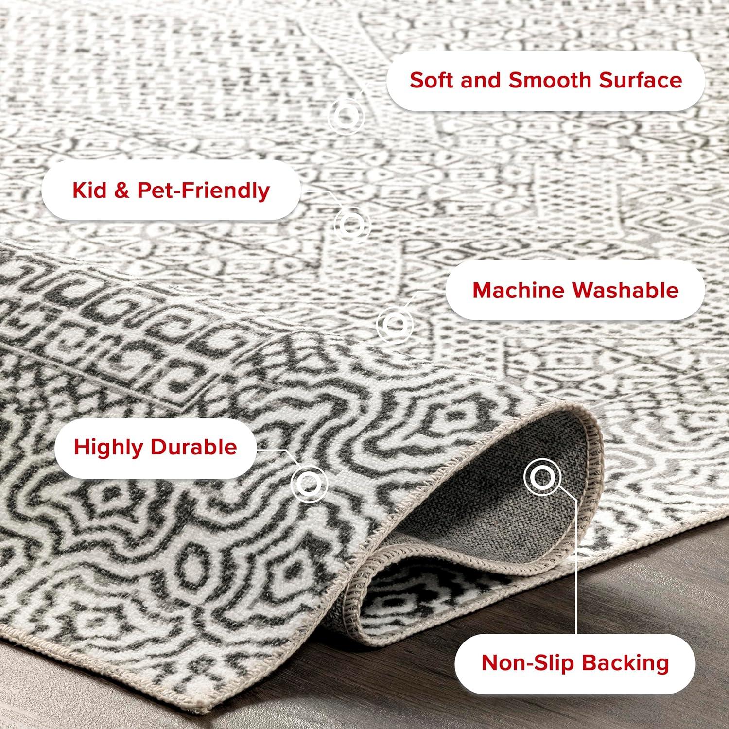 Nuloom Abstract Machine Washable Indoor Area Rug