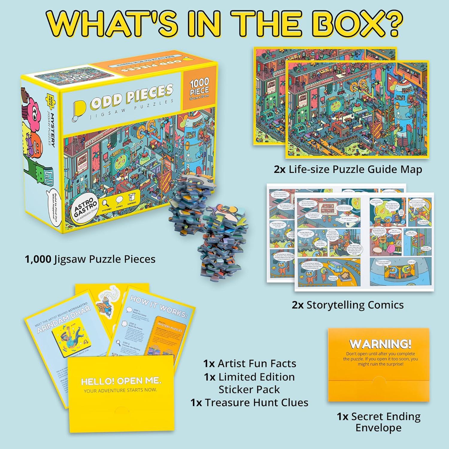 Mystery Jigsaw Puzzle-1,000 Pcs Mystery Puzzle with Storytelling Comics, Secret Ending-1000 Piece Puzzle for Adults & Kids –19.7'' x 27.6'' Frameable Magic Art (Beyond The Kelp)