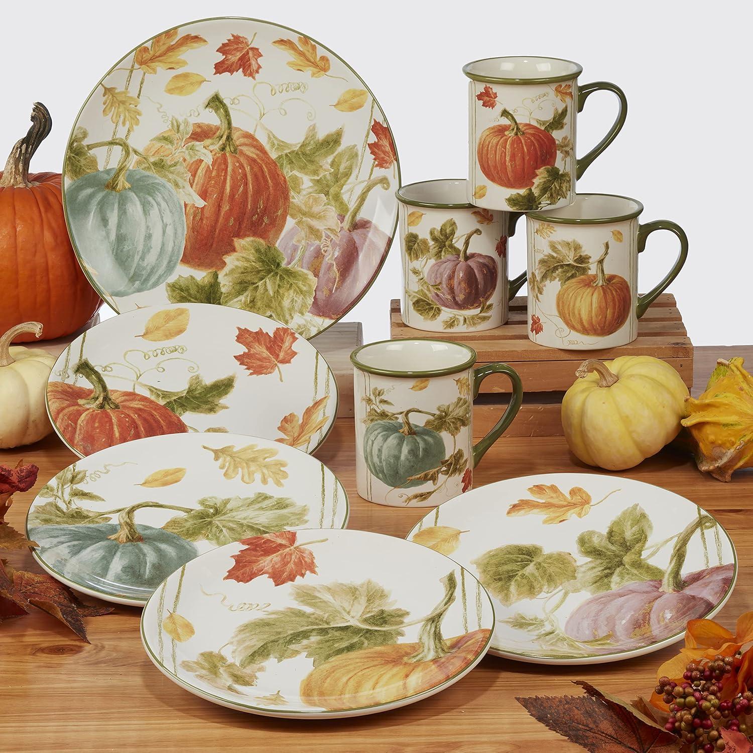 Certified International Autumn Harvest Set Of 4 Dessert Plate