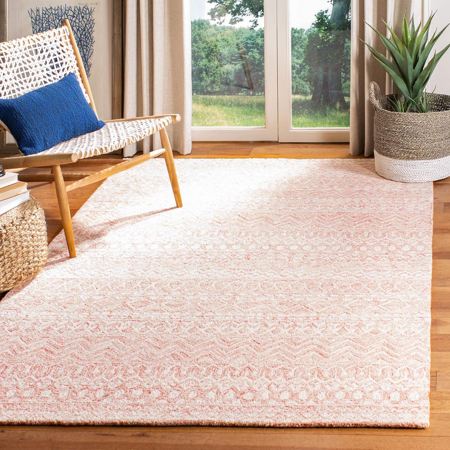 Micro-Loop MLP502 Hand Tufted Indoor Area Rug - Pink/Ivory - 8'x10' - Safavieh