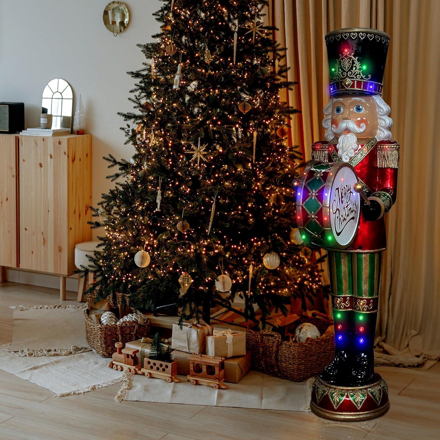 Fraser Hill Farm 6-Ft. Nutcracker Drummer Holiday Figurine, Life-Sized