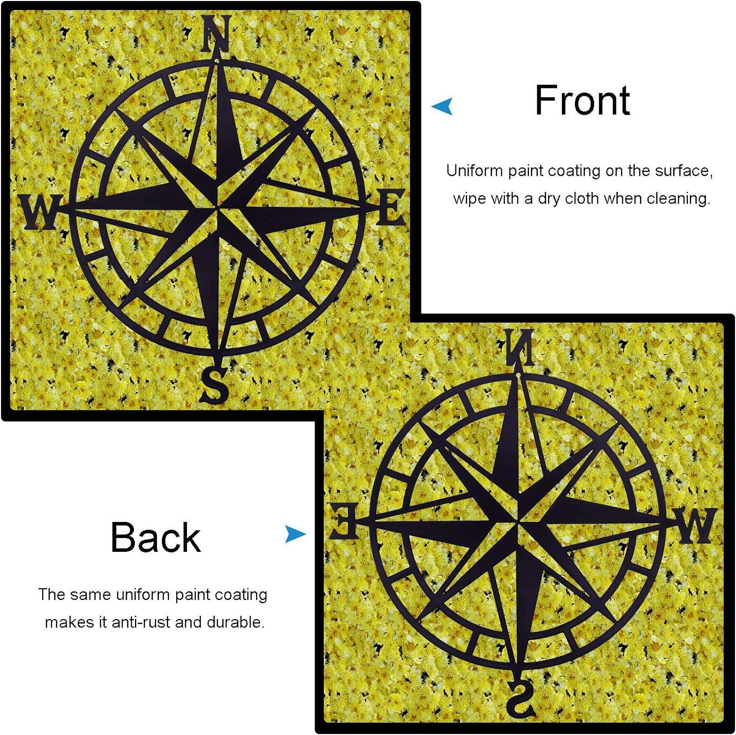 Apmemiss Clearance 11 Inches Metal Decorative Nautical Compass Wall Decor, Living Room Bedroom office Porch Garden Patio Signs Wall Hanging Art Beach theme Home Decoration