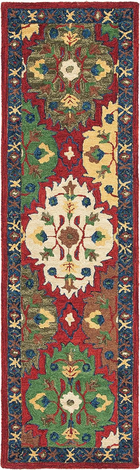 Heritage HG354 Hand Tufted Runner Rug - Red/Blue - 2'3"x8' - Safavieh.