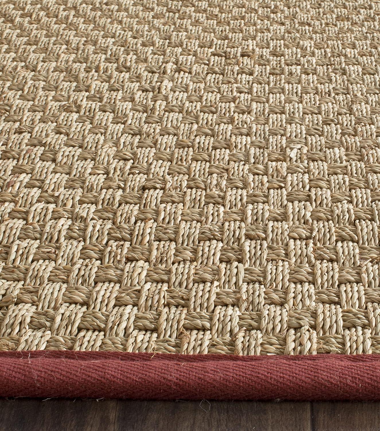 Natural Fiber NF114 Power Loomed Indoor Runner Rug - Natural/Red - 2'6"x6' - Safavieh.