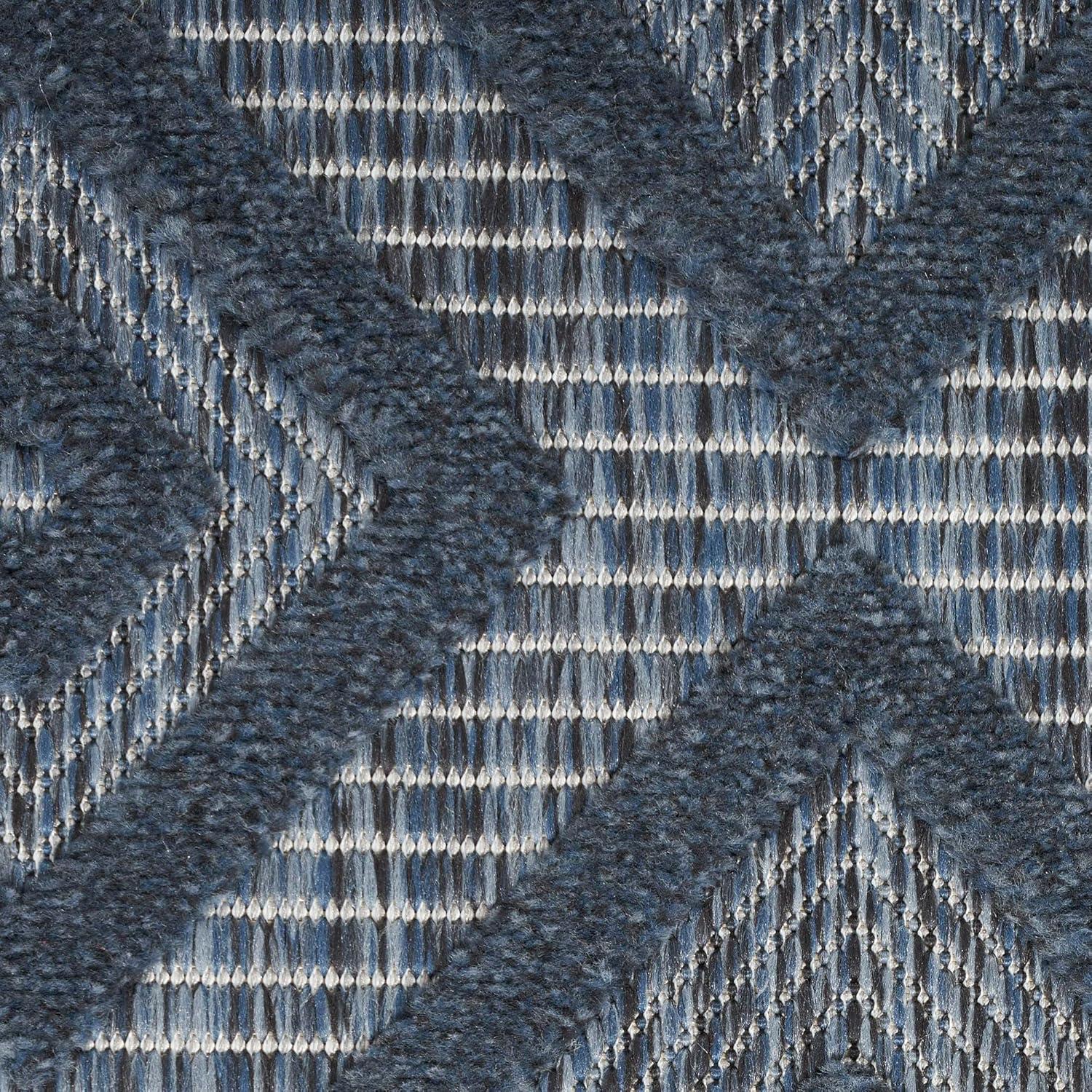 Foundry Select Versatile Diamond Navy Blue Indoor/Outdoor Area Rug