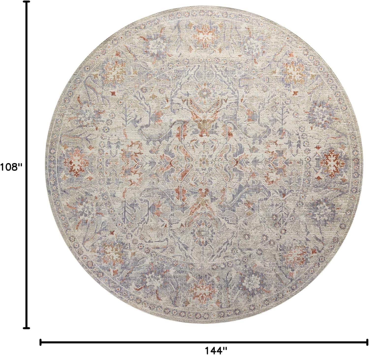 Chris Loves Julia x Loloi Rosemarie Oriental Oatmeal/Lavender Area Rug