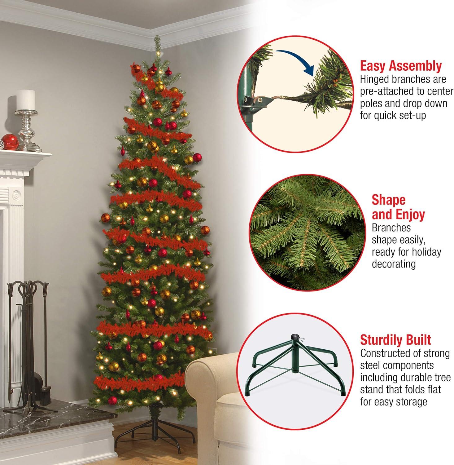 Pencil Slim Kingswood Fir Artificial Christmas Tree Clear Lights - National Tree Company