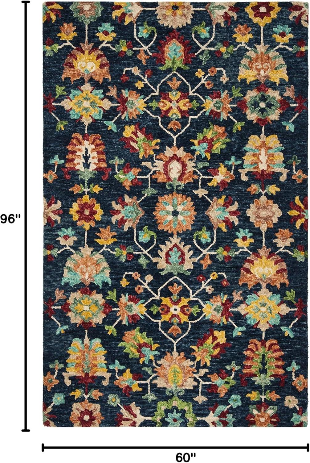 SAFAVIEH Aspen Collection APN510N Handmade Navy / Red Rug