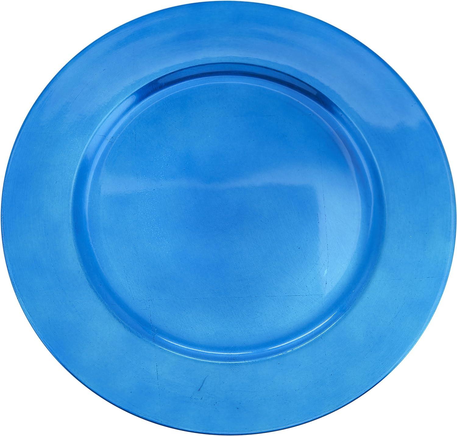 Saro Lifestyle Classic Solid Color Charger Plates, Cobalt Blue, 13" Round