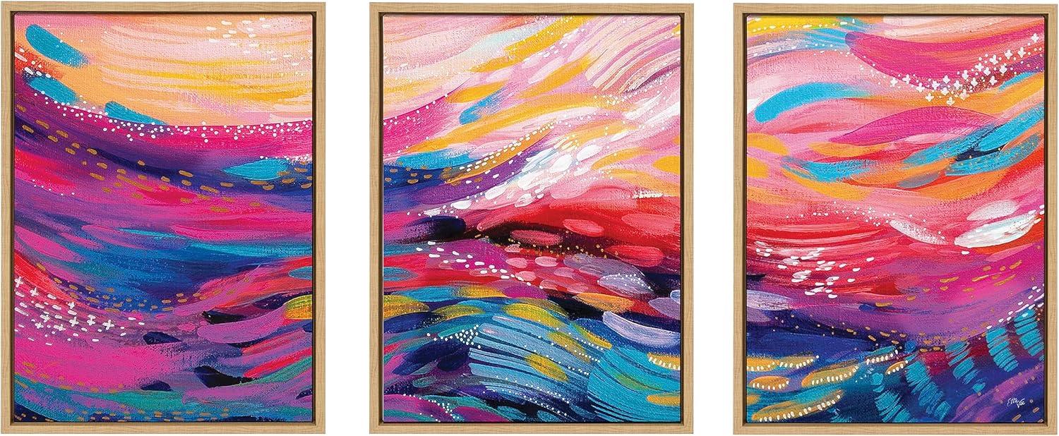 Kate & Laurel All Things Decor (Set of 3) 18"x24" Sylvie EV Brush Strokes 90 A B and C Framed Canvas WallArts by Jessi Raulet of Ettavee: