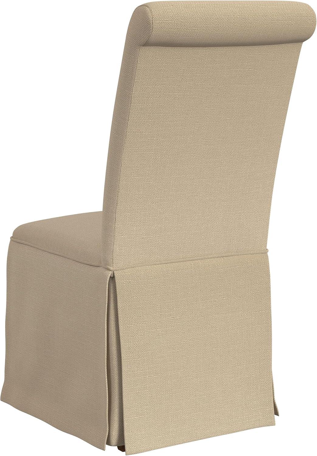 Coaster Shawna Fabric Upholstered Skirted Dining Chair in Khaki