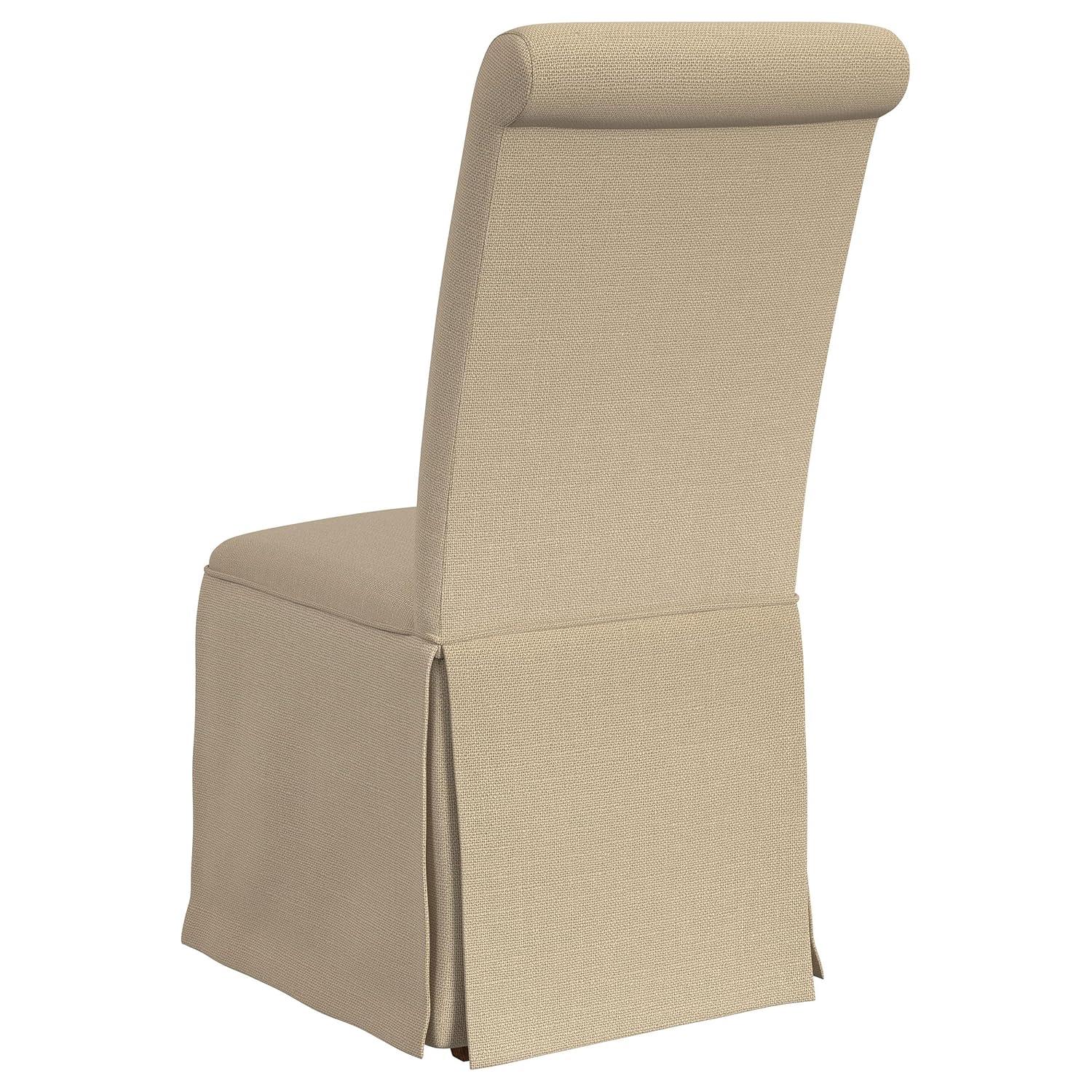 Coaster Shawna Fabric Upholstered Skirted Dining Chair in Khaki
