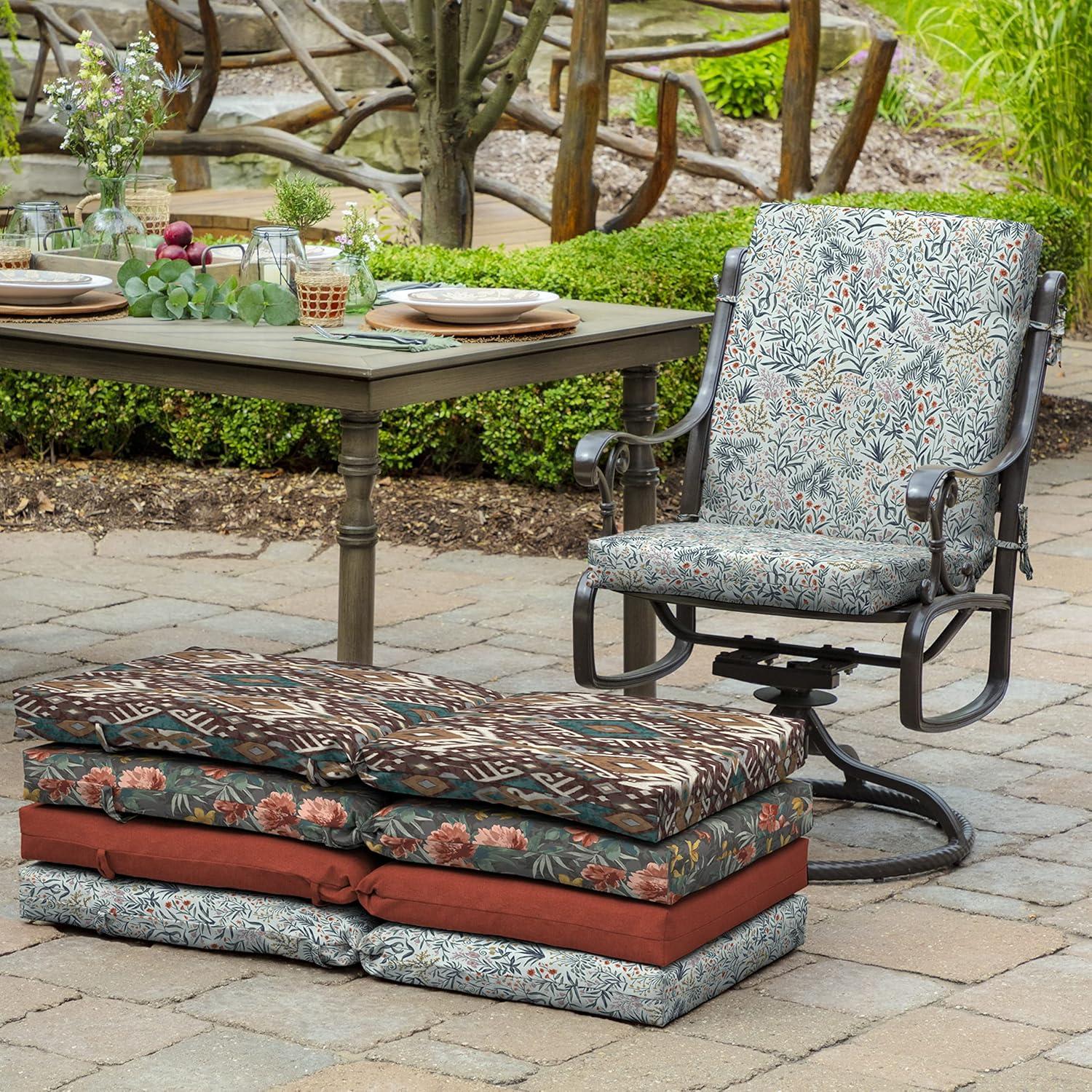 Arden Selections Outdoor Dining Chair Cushion 20 x 20, Pistachio Botanical