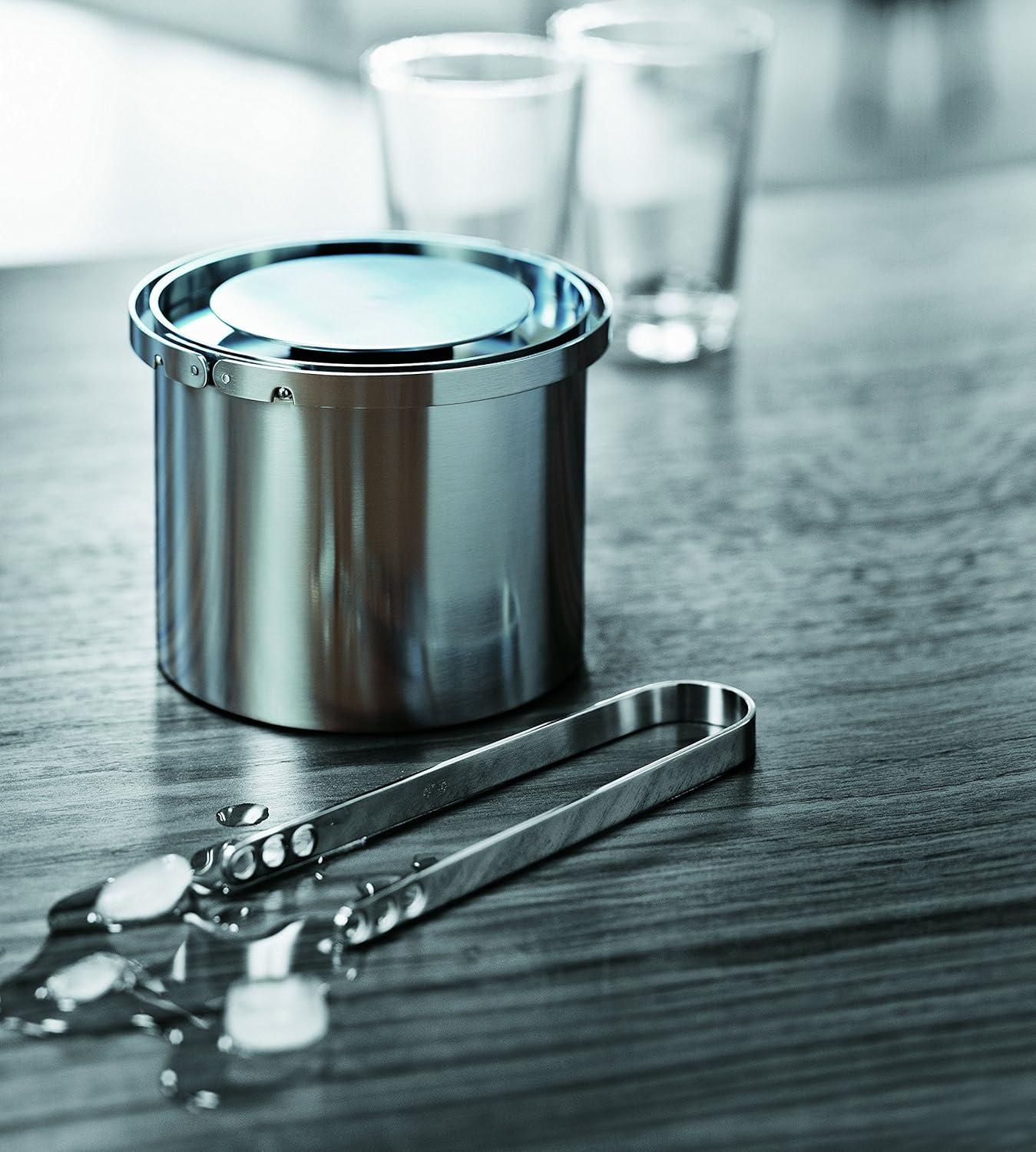 Stainless Steel Cylindrical 1L Ice Bucket with Lid