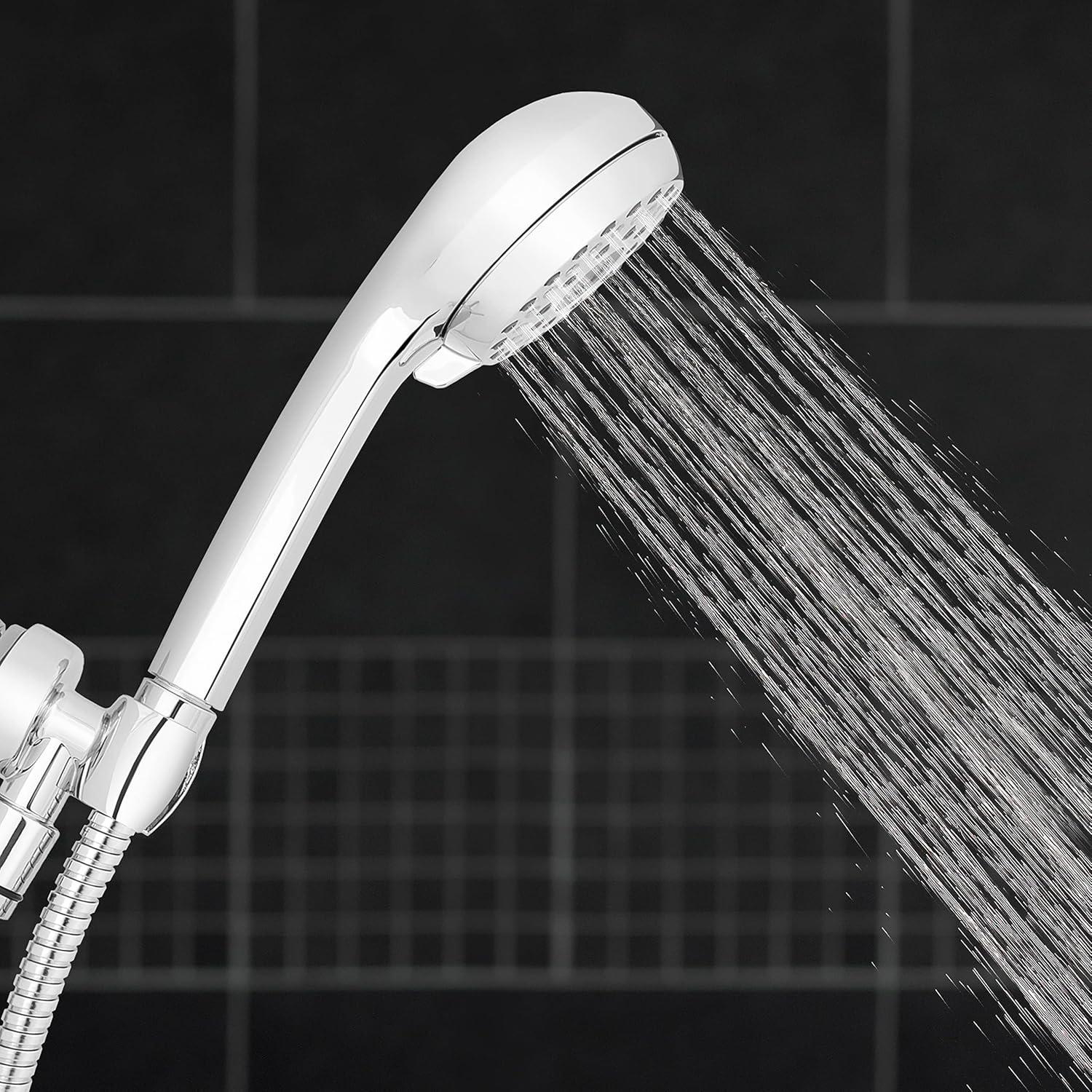 Waterpik High Pressure Hand Held Shower Head With Hose, PowerPulse Massage 6-Mode, Brushed Nickel XAL-649ME