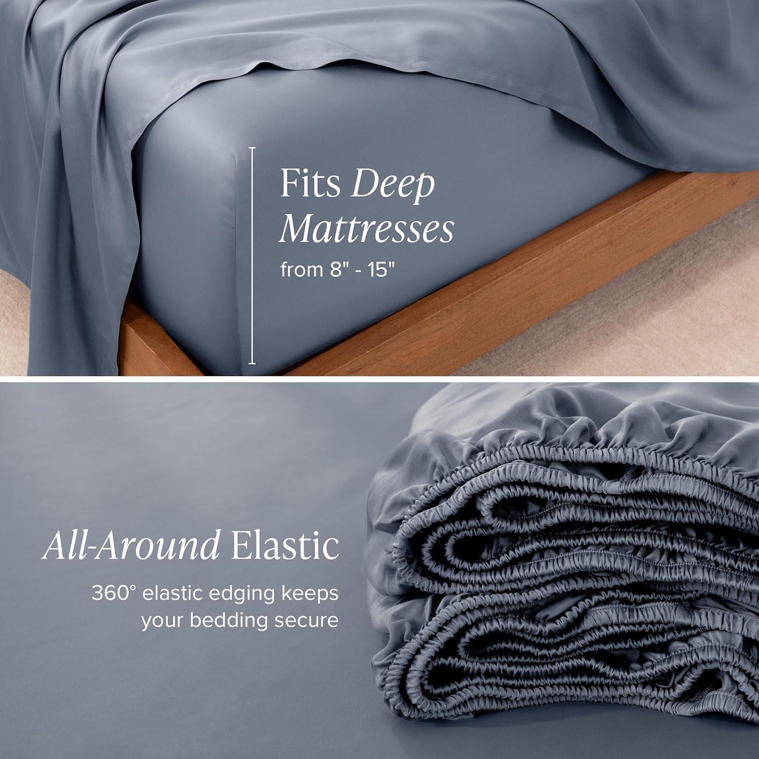 Twin XL Indigo TENCEL™ Lyocell Sheet Set by Bare Home