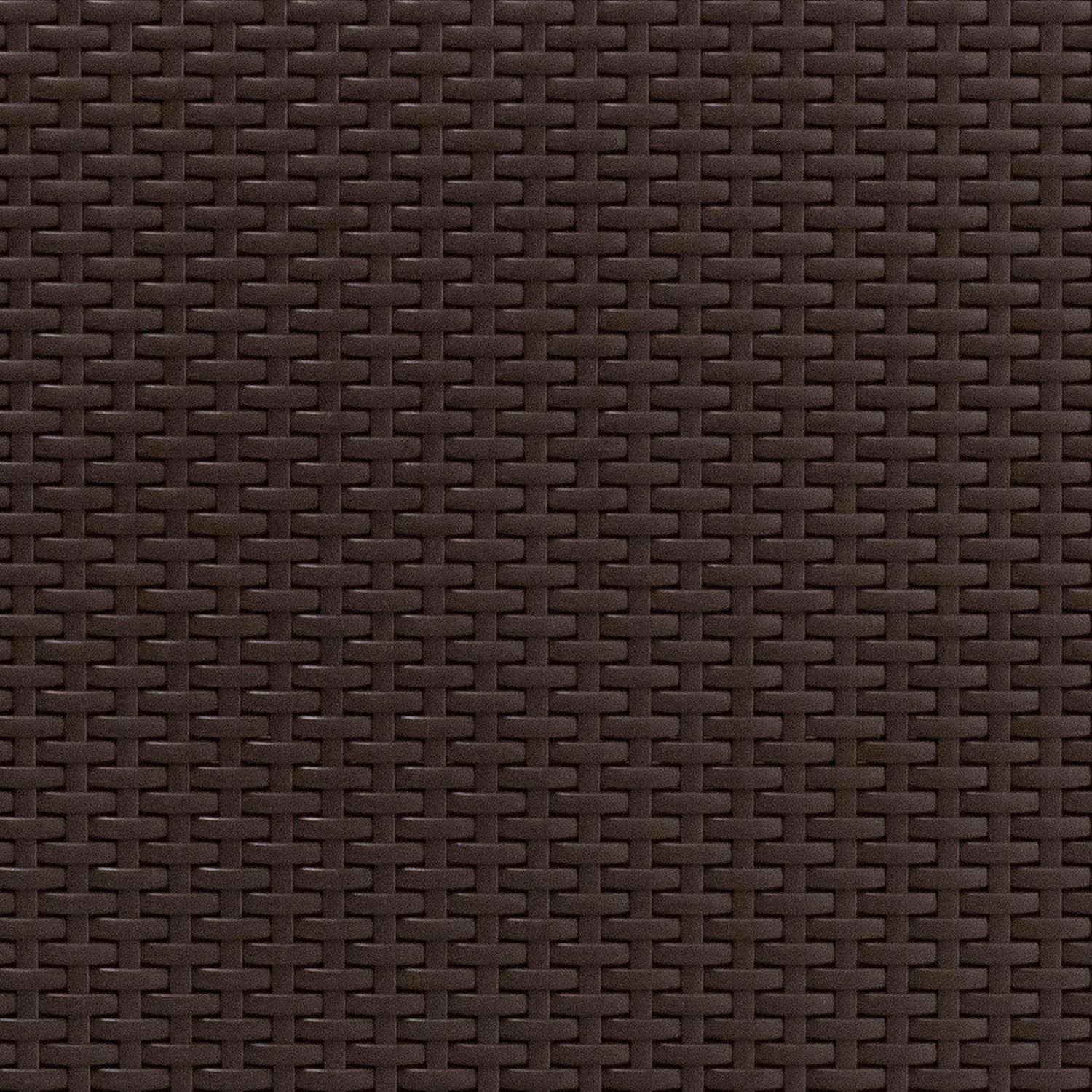 Flash Furniture Chocolate Brown Faux Rattan Sofa with All-Weather Beige Cushions