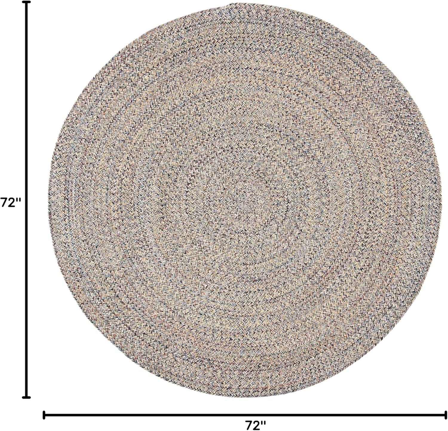 Braided BRD701 Hand Woven Area Rug - Blue/Ivory - 6' Round - Safavieh.
