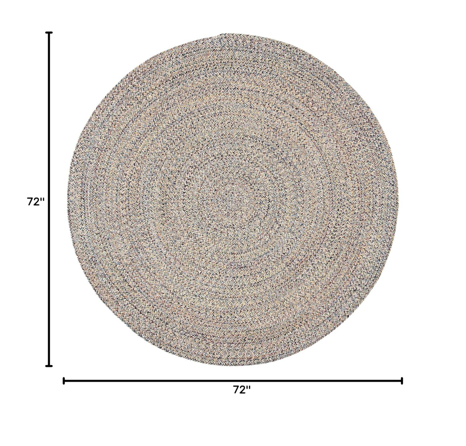 Braided BRD701 Hand Woven Area Rug - Blue/Ivory - 6' Round - Safavieh.