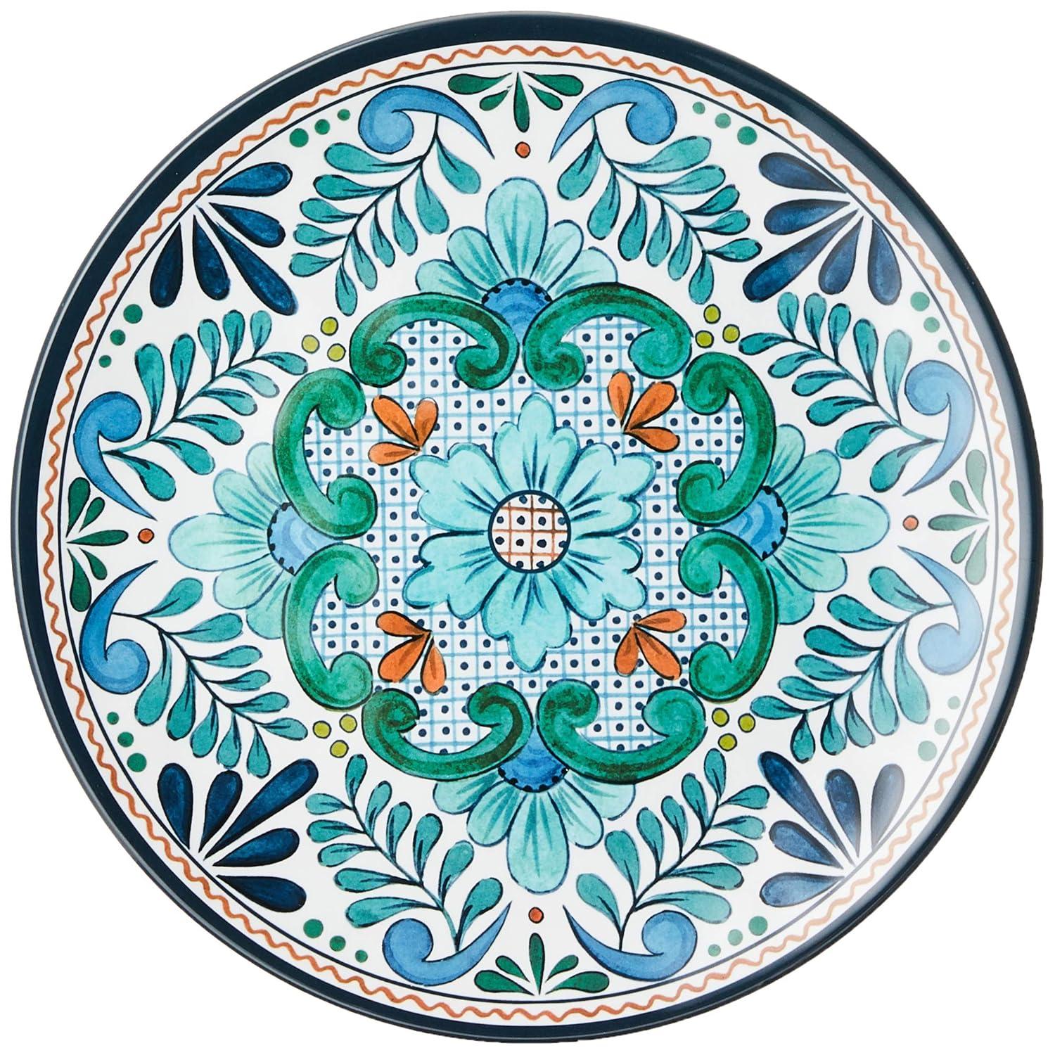 Certified International Talavera Heavy Weight 12 Piece Melamine Dinnerware Set, Service for 4