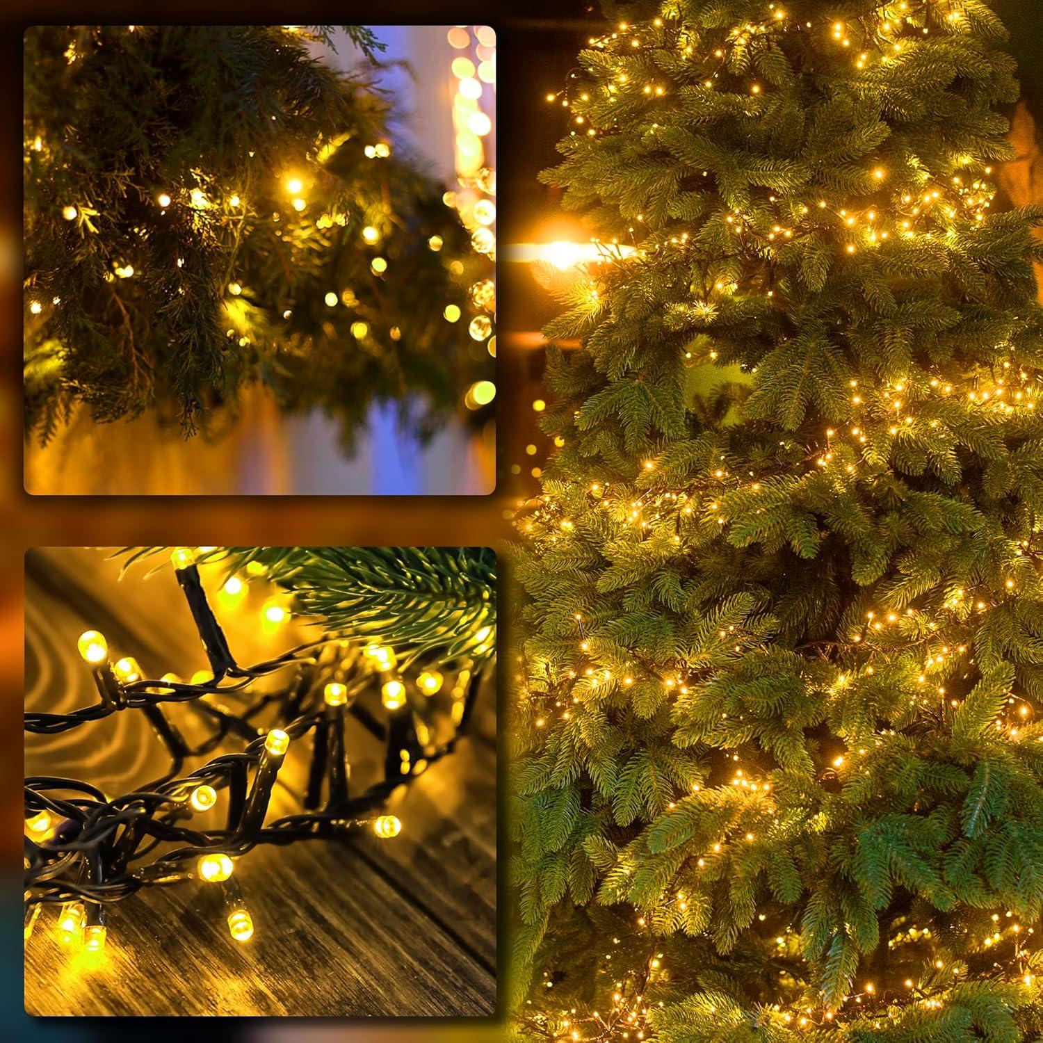 Warm White Solar Powered LED Christmas Tree Lights