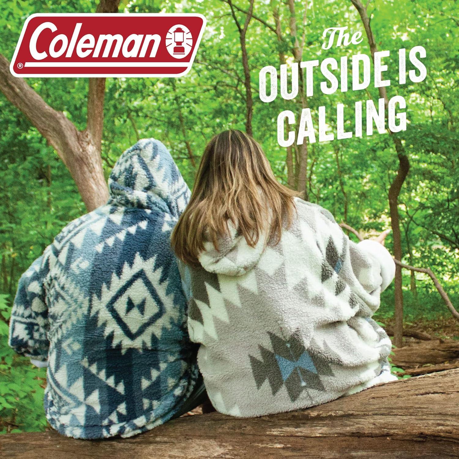 Coleman  Oversized Super Soft Wearable Hoodie Throw Blanket Blue
