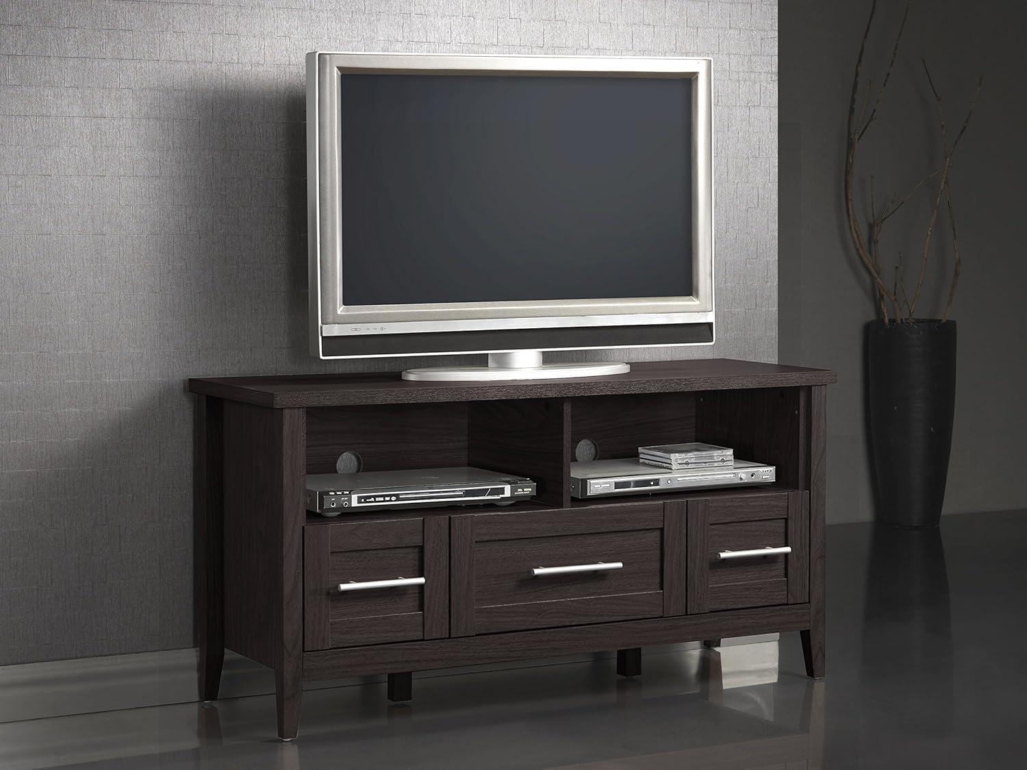 Baxton Studio Espresso TV StandThree Drawers