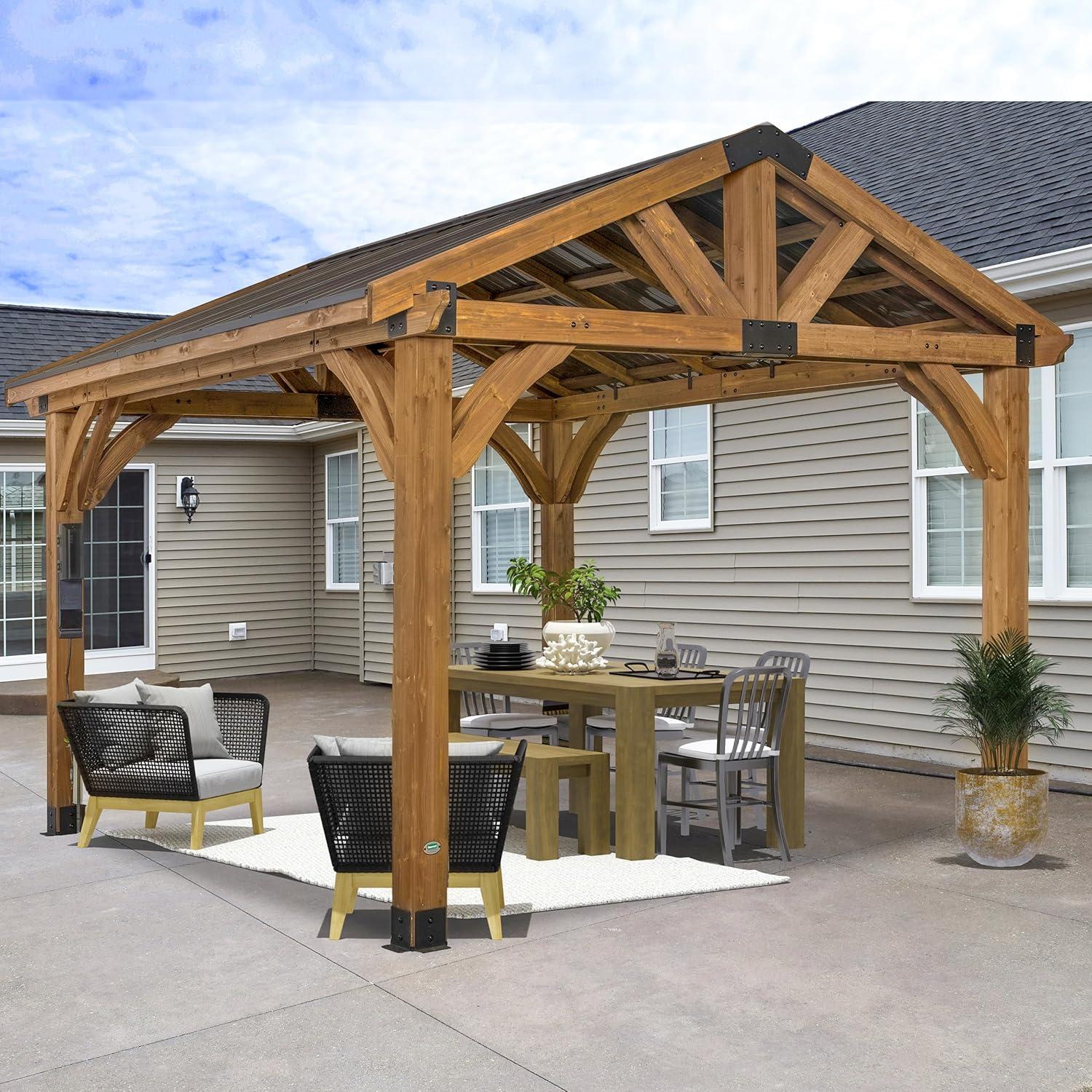 Arlington 12x12 Cedar Gazebo with Insulated Steel Roof