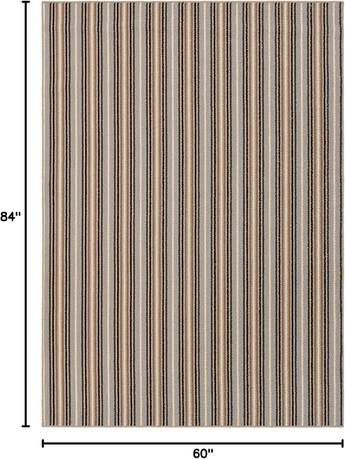 Garland Rug Nantucket Stripe 5 ft. x 7 ft. Area Rug in Earth Tone