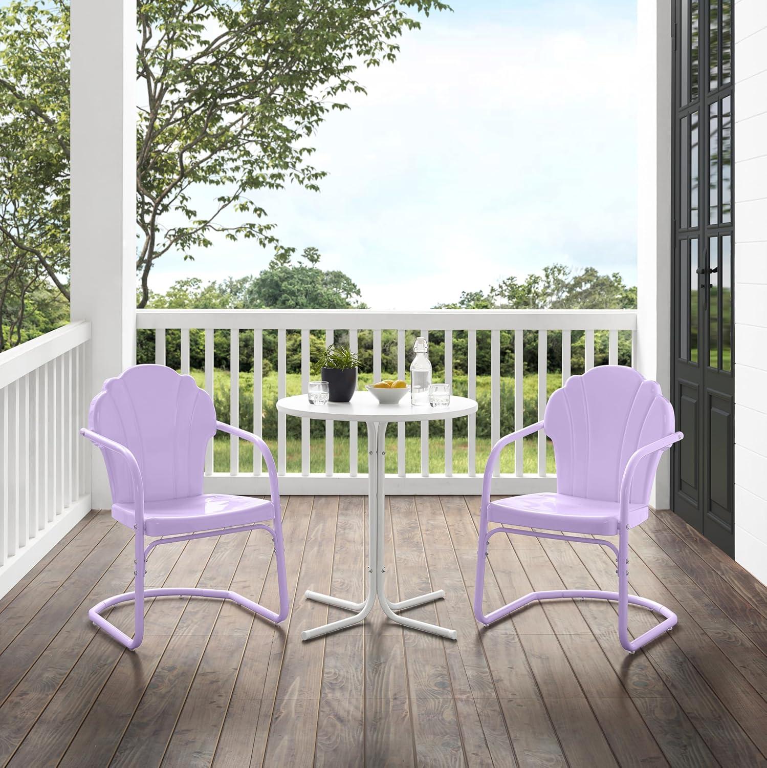 Crosley Tulip 3 Piece Retro Outdoor Bistro Set in Lavender
