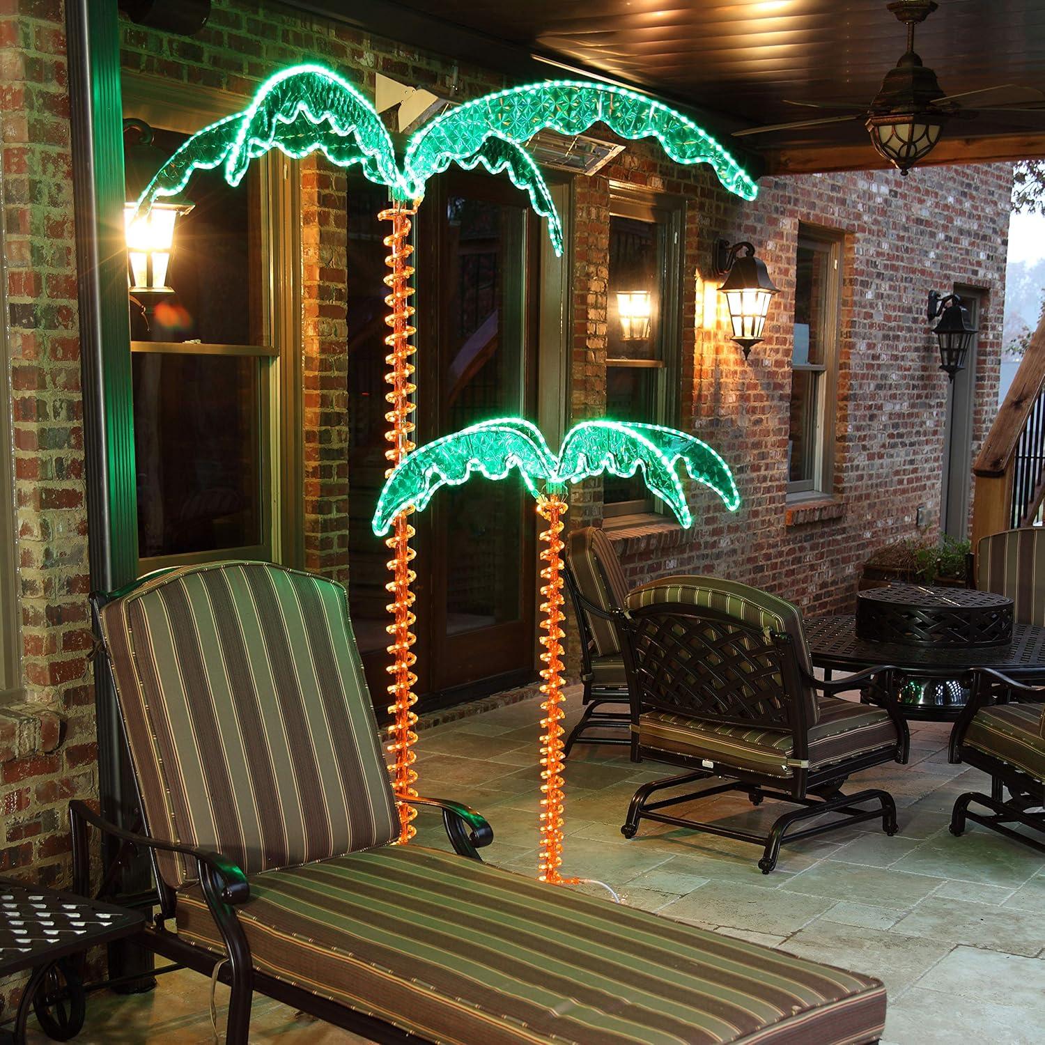 Wintergreen Lighting Holographic Lighted Palm Tree 4.5ft Artificial Trees