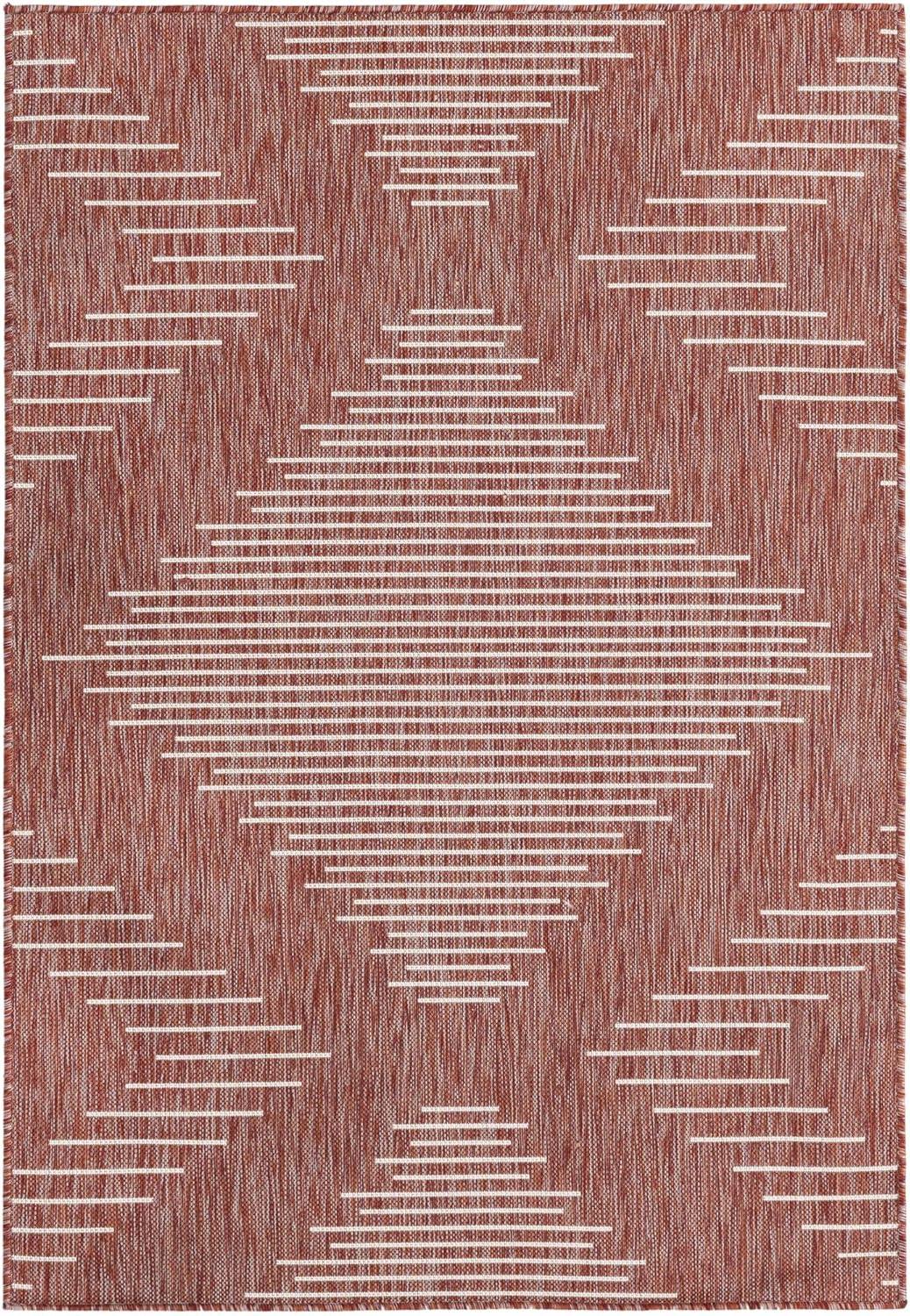 Unique Loom Outdoor Modern Tambor Lines Woven Area Rug