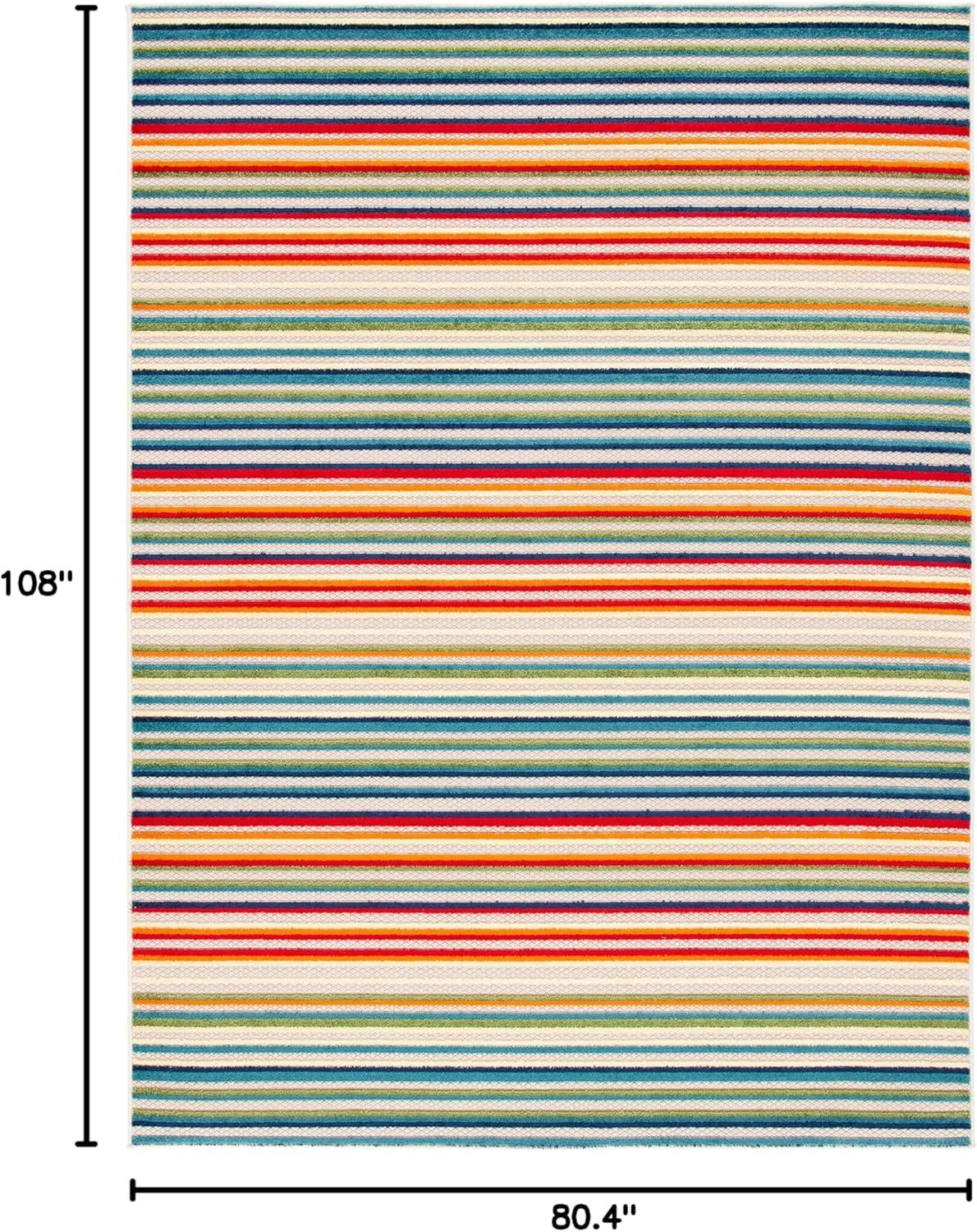 Cabana CBN323 Loomed Indoor Area Rug - Ivory/Green - 6'7"x9' - Safavieh