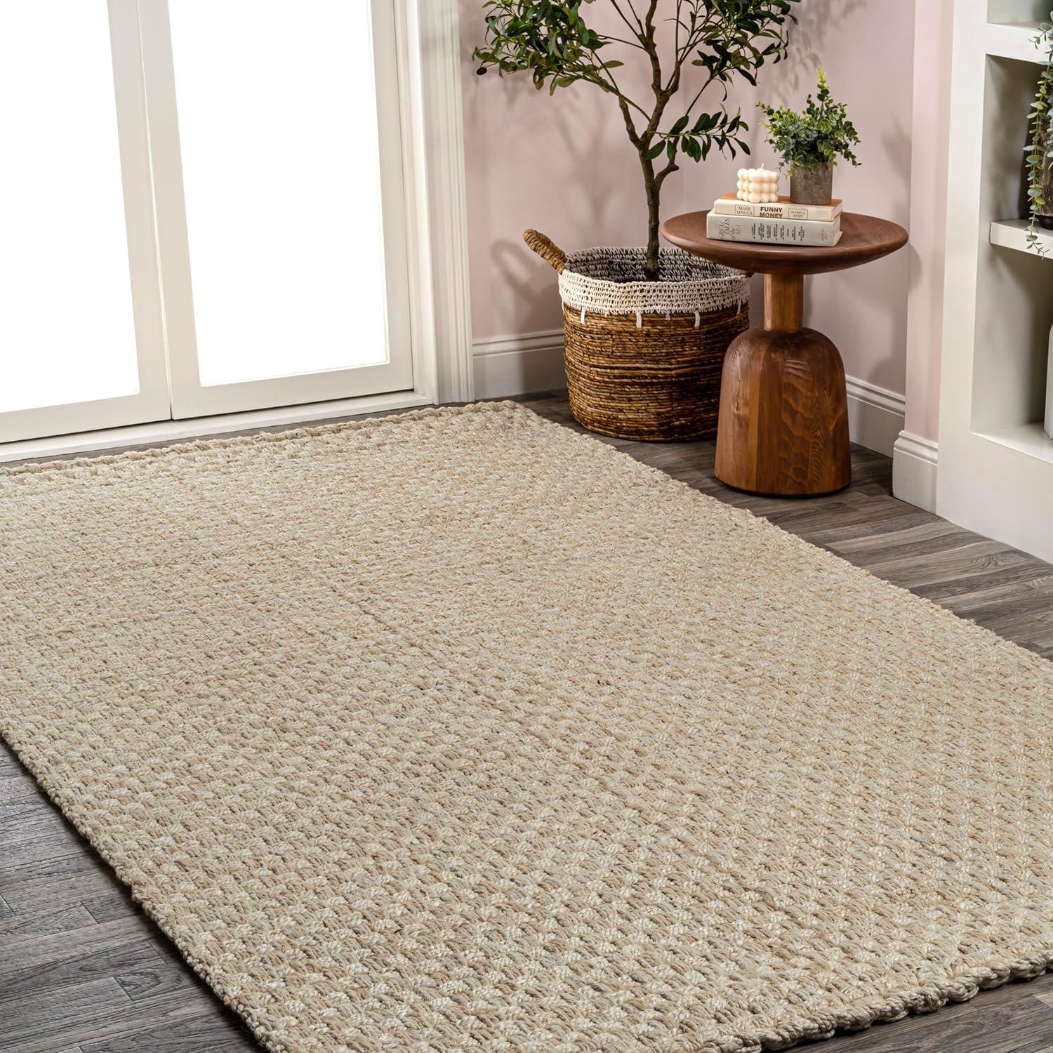 JONATHAN Y Estera Hand Woven Boucle Chunky Jute Ivory 3 ft. x 5 ft. Area Rug