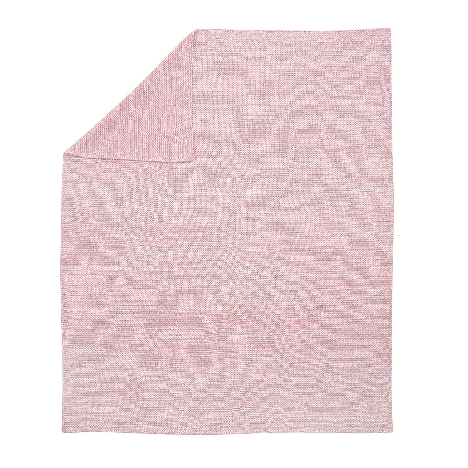 Soft Marl Knit Pink and White 100% Cotton Baby Blanket