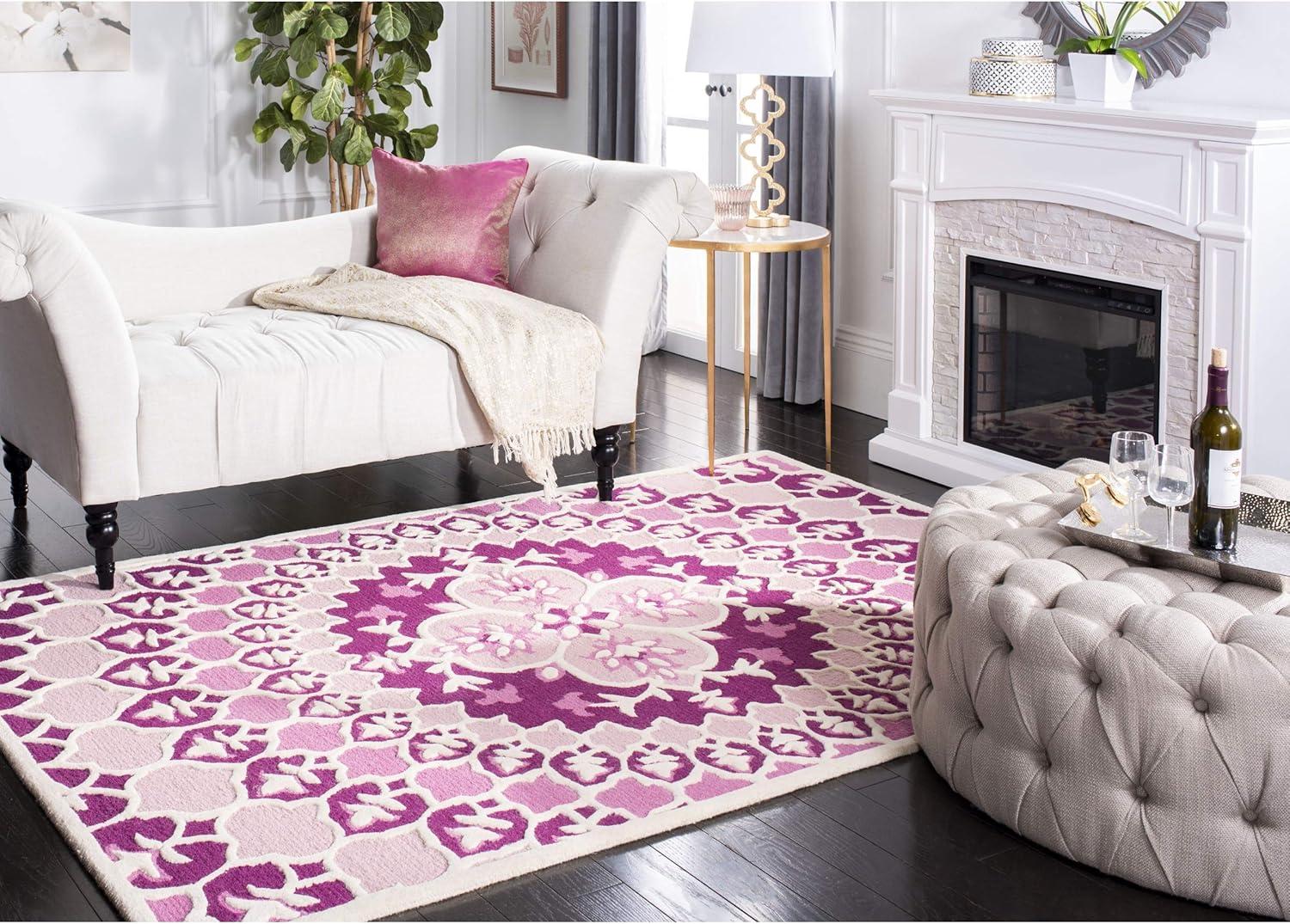 Bellagio BLG610 Hand Tufted Area Rug - Pink/Ivory - 8'x10' - Safavieh.